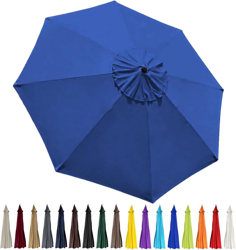 GLDDFDG 10ft 8 Ribs Patio Umbrella Canopy, Blue, UV30+, Water Repellent, Fade Resistant Polyester Fabric - Image 1